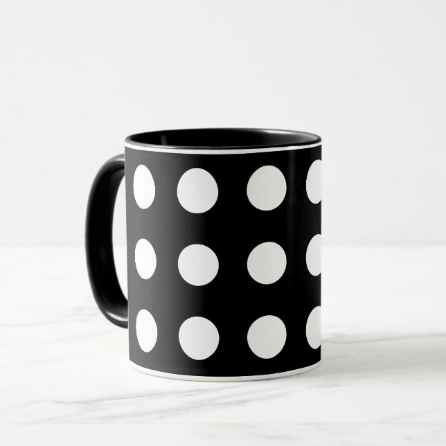 Black & White Dot Mug (Front Left)
