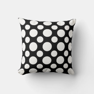 Black White Dot Pattern Cushion