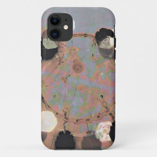 Black white dots grunge style unity digital art iPhone 11 case