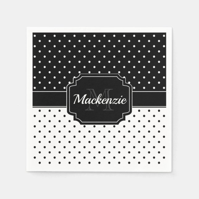 Black & White Dots Napkin (Front)