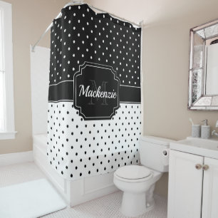 Black & White Dots Shower Curtain