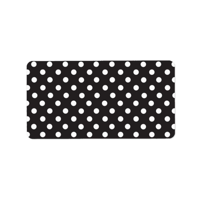 Black White Dots Simple Monochromatic Circles Label (Front)