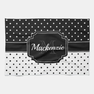 Black & White Dots Tea Towel