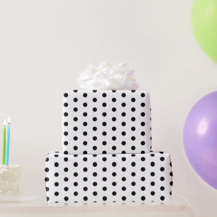 Black White Dots  Wrapping Paper