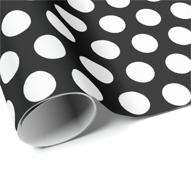 Black White Dots Wrapping Paper (Roll Corner)