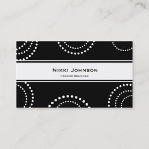 Black & White Dotted Circles Modern Business Card