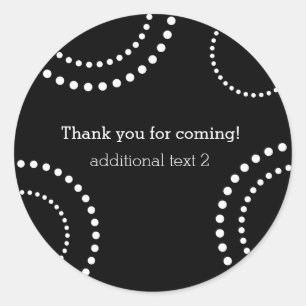 Black & White Dotted Swirl party favour stickers