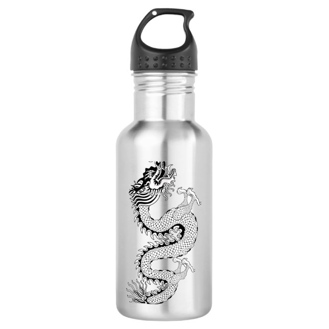Black & White Dragon 710 Ml Water Bottle (Front)