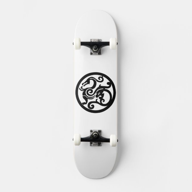 Black & White Dragon-Board Skateboard (Front)