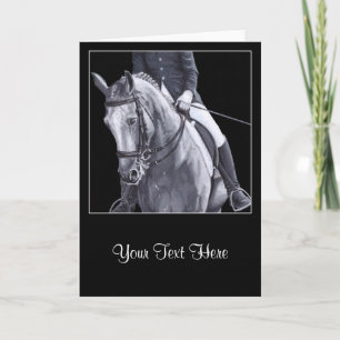 Black & White Duo Dressage Horse Greeting Card