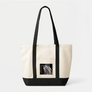 Black & White Duo Dressage Horse Harmony tote bag