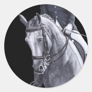 Black & White Duo Dressage Horse sticker