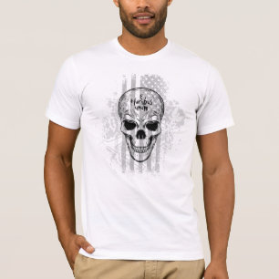 Black & White E Pluribus Unum Skull Flag T-Shirt