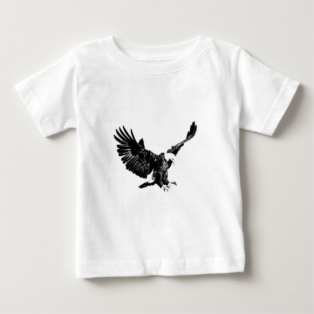 Black & White Eagle Baby T-Shirt (Front)