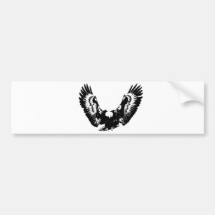 Black & White Eagle Bumper Sticker