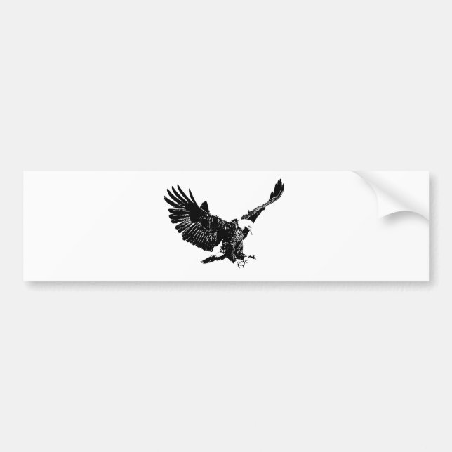 Black & White Eagle Bumper Sticker (Front)
