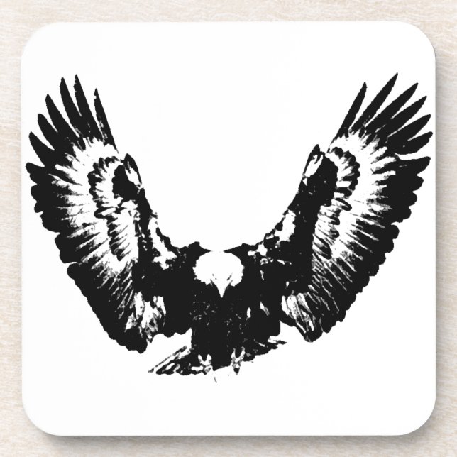 Black & White Eagle Coaster (Front)