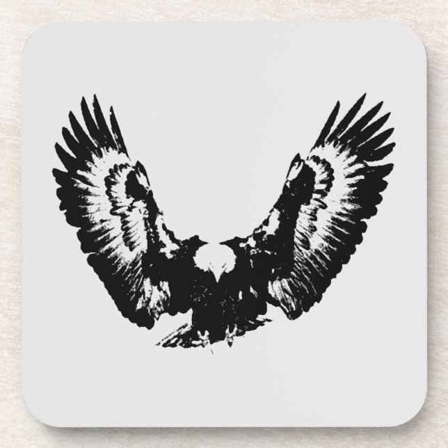 Black & White Eagle Coaster (Front)