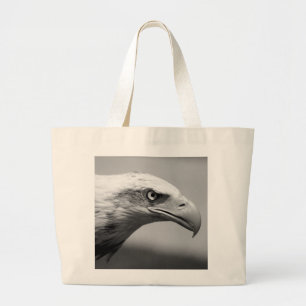Black & White Eagle Eye Large Tote Bag