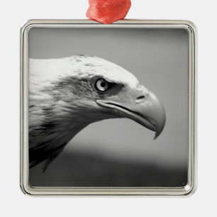 Black & White Eagle Eye Metal Tree Decoration