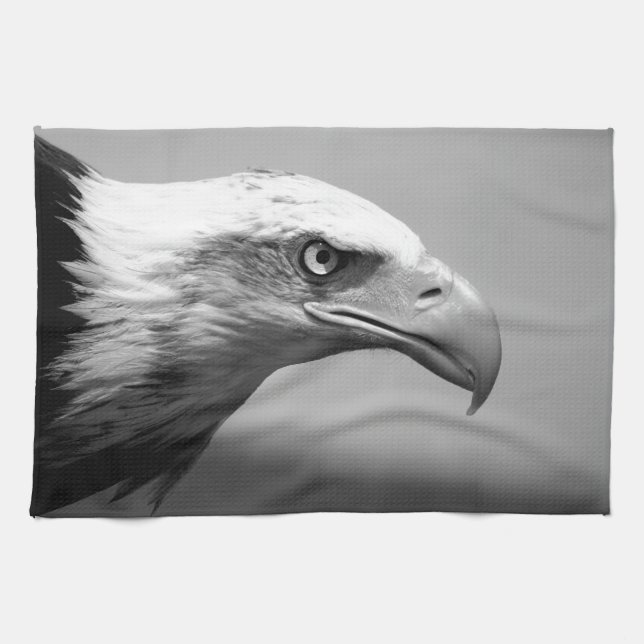 Black & White Eagle Eye Tea Towel (Horizontal)
