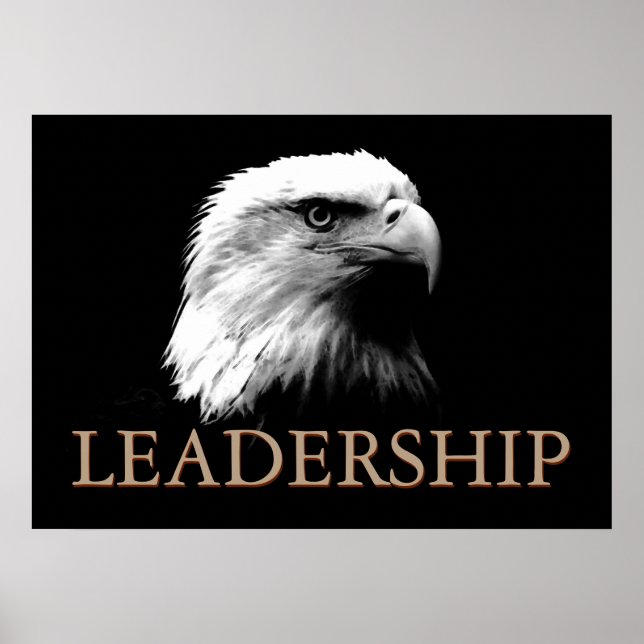 Black & White Eagle Inspirational Leadership Poster (Front)