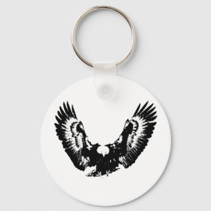 Black & White Eagle Key Ring