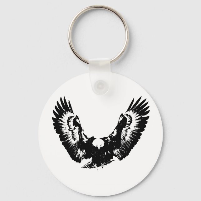 Black & White Eagle Key Ring (Front)