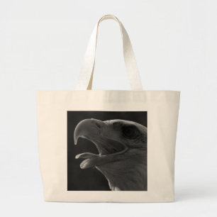 Black & White Eagle Large Tote Bag