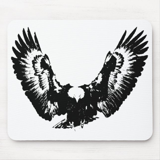 Black & White Eagle Mouse Mat (Front)
