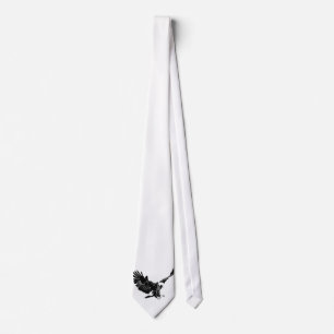 Black & White Eagle Neck Tie
