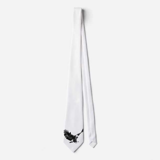 Black & White Eagle Neck Tie (Front)