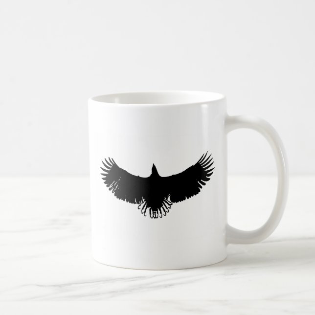 Black & White Eagle Silhouette Coffee Mug (Right)