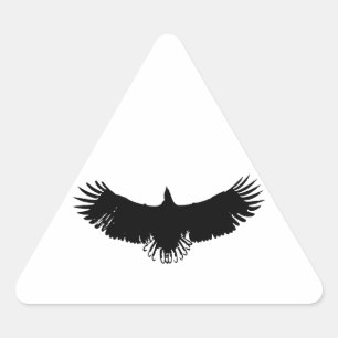 Black & White Eagle Silhouette Triangle Sticker