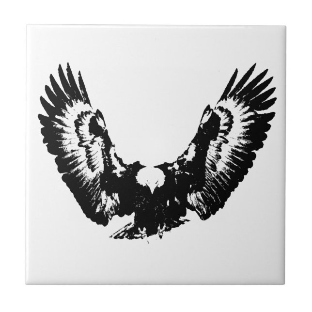 Black & White Eagle Tile (Front)