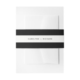 Black & White Eat Drink and be Married Invitation Belly Band