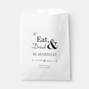 Black White Eat Drink and Be Married Retro Wedding Favour Bags