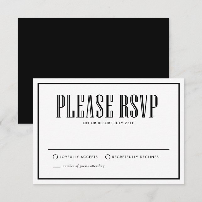 Black & White | Eat Drink and be Married RSVP (Front/Back)