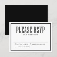 Black & White | Eat Drink and be Married RSVP