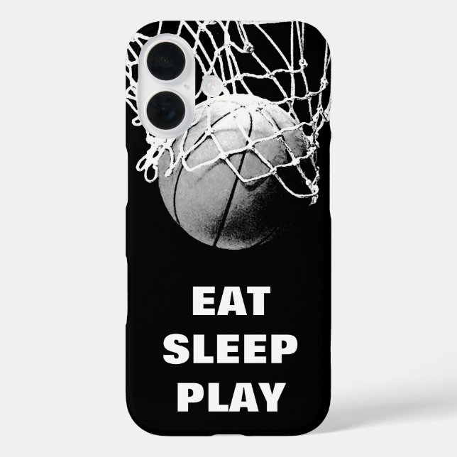 Black White Eat Sleep Play Basketball Motivational Case-Mate iPhone Case (Back)