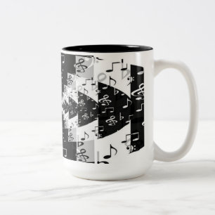 Black & White Echo Music Notes Coffee Mug