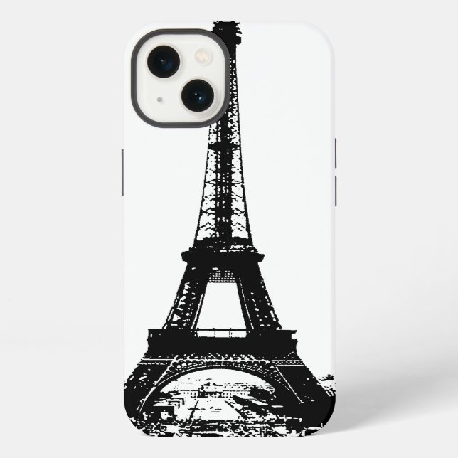 Black & White Eiffel Tower iPhone Case (Back)