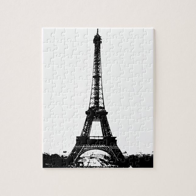 Black & White Eiffel Tower Jigsaw Puzzle (Vertical)