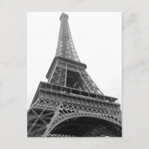 Black & White Eiffel Tower Paris City Postcard
