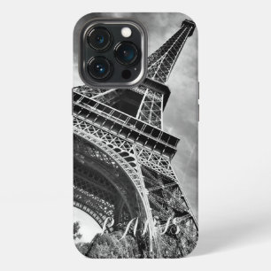 Black & White Eiffel Tower Paris Europe iPhone 13 Pro Case