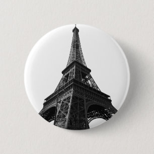 Black & White Eiffel Tower Paris European Travel 6 Cm Round Badge