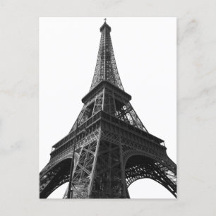 Black & White Eiffel Tower Paris European Travel Holiday Postcard
