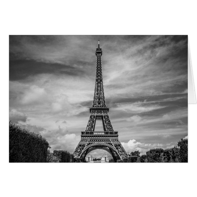 Black & White Eiffel Tower Paris France (Front Horizontal)