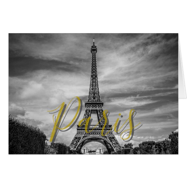 Black & White Eiffel Tower Paris France (Front Horizontal)