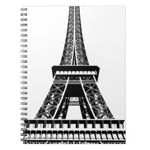 Black white Eiffel Tower Paris France Art Artwork Notebook